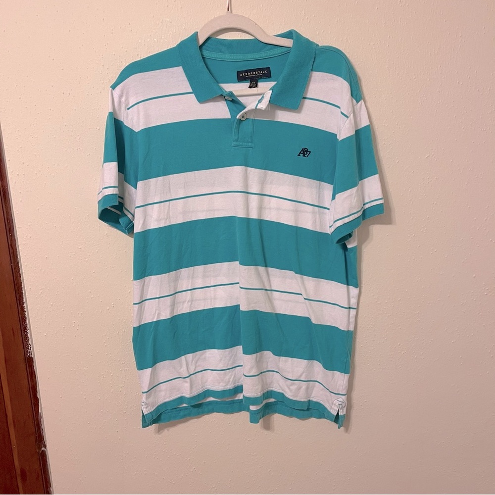 Classic Y2K Aeropostale Blue Stripped Polo